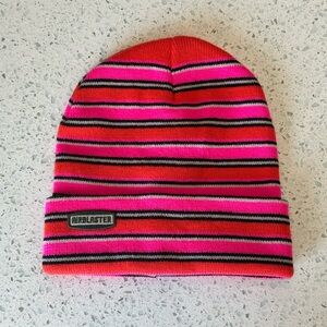 Airblaster Striped Beanie in Hot Pink/Orange/Black